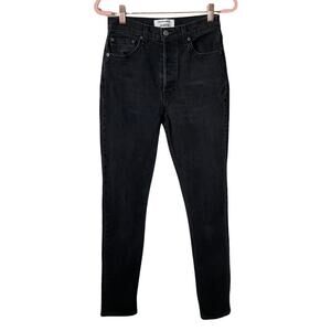 Reformation Jeans Womens 25 Black Serena High Rise Button Fly‎ Organic Cotton